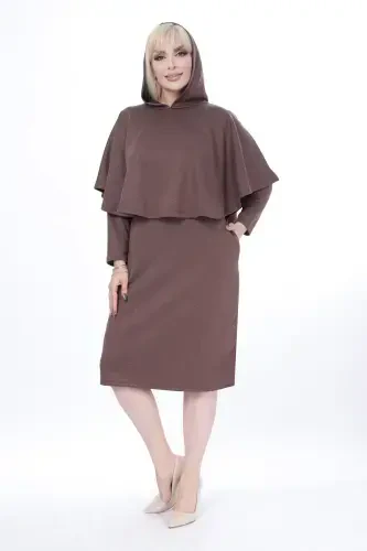 Poncho Pocketed Two Piece Winter Dress 4a-2441 - 4