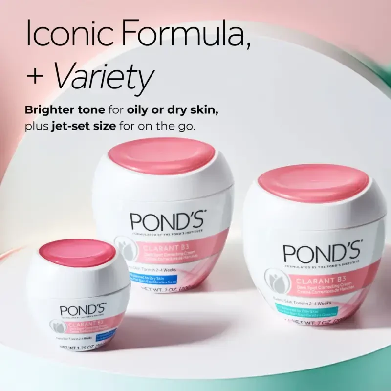 Pond's Correcting Facial Cream Clarant B3 Cream Quru Teri Uchun Qora Dogʻlarni Tozalovchi 7 oz - 6
