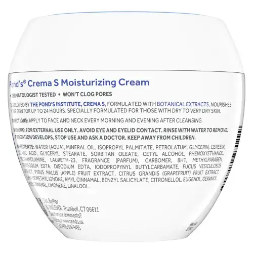Pond’s Crema S Увлажняющий крем для лица, увлажнение для сухой и очень сухой кожи, 10.1 унции - 8