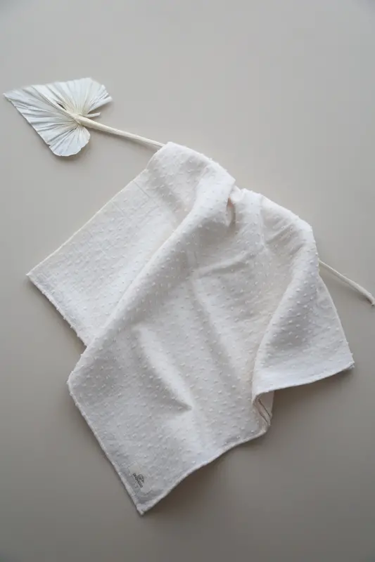 Ponponli muslin choyshab 100% paxta - ekru - Ekru naqshli - 2