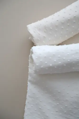 Ponponli muslin choyshab 100% paxta - ekru - Ekru naqshli - 8