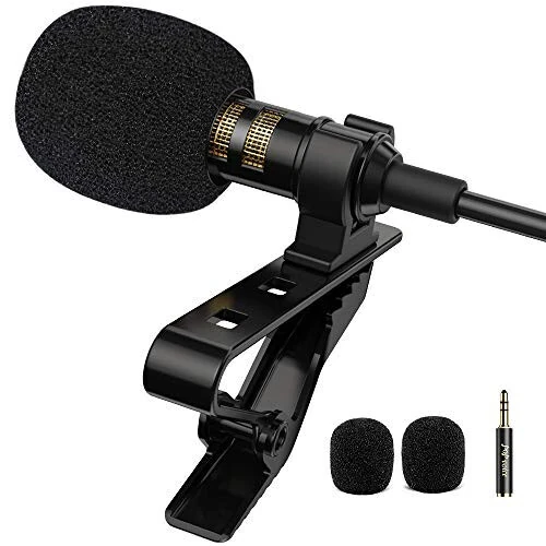 PoP voice Professional Lavalier Lapel Microphone Omnidirectional Condenser Mic for iPhone Android Smartphone,Recording Mic for Youtube,Interview,Video - PoP voice