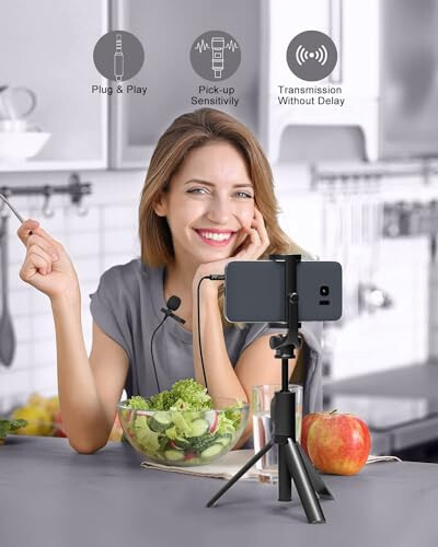 PoP voice Professional Lavalier Lapel Microphone Omnidirectional Condenser Mic for iPhone Android Smartphone,Recording Mic for Youtube,Interview,Video - 5