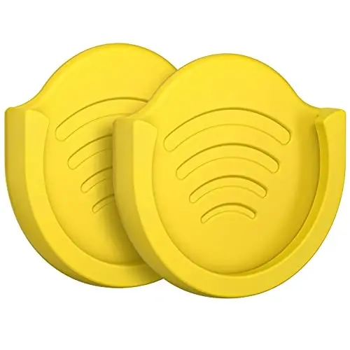 pop-tech 2 Pack Socket Car Mount, Silicone Phone Holder for Collapsible Grip Users with 3M Sticky Adhesive Replacement Used on Wall, Dashboard, Mirror, Desk, Home, Door, Office Yellow - 1