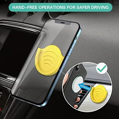 pop-tech 2 Pack Socket Car Mount, Silicone Phone Holder for Collapsible Grip Users with 3M Sticky Adhesive Replacement Used on Wall, Dashboard, Mirror, Desk, Home, Door, Office Yellow - POP-TECH (1)