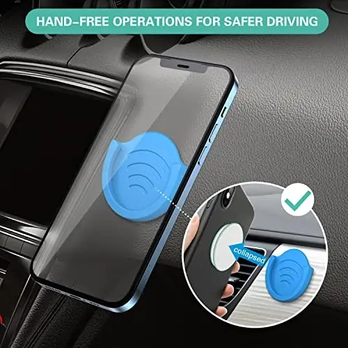 pop-tech Phone Grip for Socket Holder, 2 Pack Silicone Car Phone Mount Adhesive for Collapsible Grip & Stand with 3M Adhesive Replacement for Car Dashboard, Desk, Wall, Home, Office Blue - 2