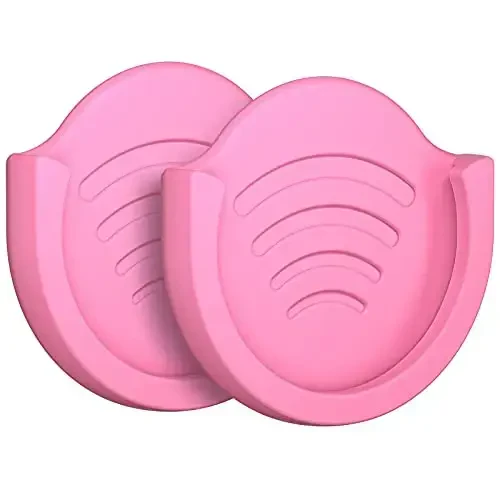 pop-tech Socket foydalanuvchilari uchun telefon ushlagichi, 2 dona silikon avtomobil o'rnatgichi, asboblar paneli, stol, devor, uy, ofis va boshqalar uchun kuchli 3M yopishtiruvchi ikki tomonlama lenta bilan telefon stendini kengaytirish uchun pushti - POP-TECH