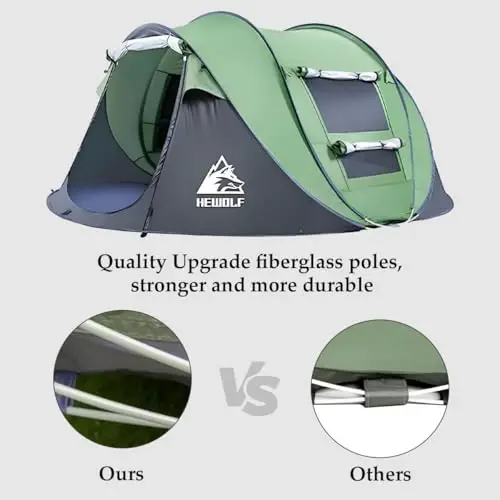 Pop Up Camping Tent 2/4 Person, Instant Family Tents, Easy Setup Automatic Tent for Camping Hiking & Traveling - 4