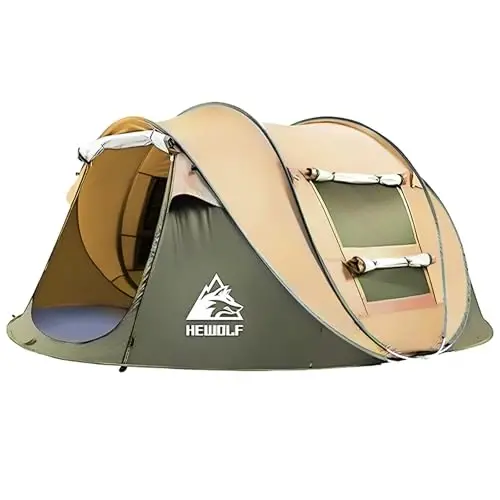 Pop Up Camping Tent 2/4 Person, Instant Family Tents, Easy Setup Automatic Tent for Camping Hiking & Traveling - HEWOLF