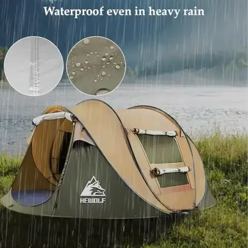 Pop Up Camping Tent 2/4 Person, Instant Family Tents, Easy Setup Automatic Tent for Camping Hiking & Traveling - 4