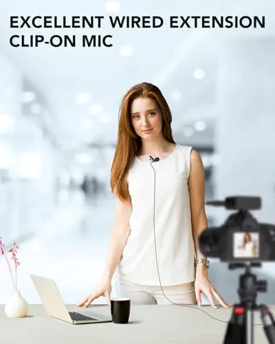 PoP Voice 2Pcs Professional Lavalier Lapel Microphone 3.5mm Compatible With DJI Mic/Rode Wireless GO Transmitters for Smartphone Camera, Mini Mic for YouTube, Interview, Video, Broadcasters - 6