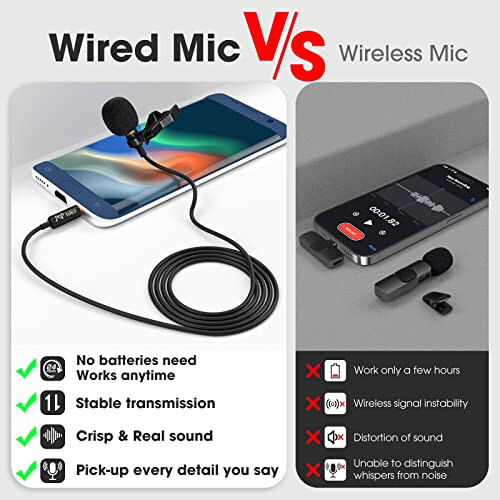 PoP voice Professional Lavalier Lapel Microphone Omnidirectional Condenser Mic for iPhone Android Smartphone,Recording Mic for Youtube,Interview,Video - 3