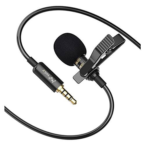 PoP voice Upgraded Lavalier Lapel Microphone, Omnidirectional Condenser Mic for Apple iPhone iPad Mac Android Smartphones, Youtube, Interview, Studio, Video, Recording, Noise Cancelling Mic - 1