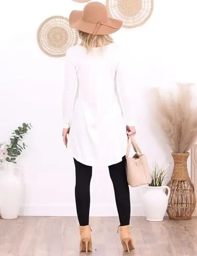 Popana Womens Long Sleeve Tunic Tops to Wear with Leggings - Long Tunic Shirts for Women Loose Fit Dressy Plus Size Casual - 5