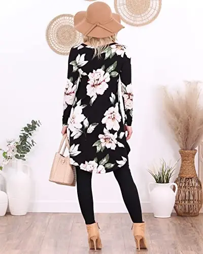 Popana Womens Long Sleeve Tunic Tops to Wear with Leggings - Long Tunic Shirts for Women Loose Fit Dressy Plus Size Casual - 6