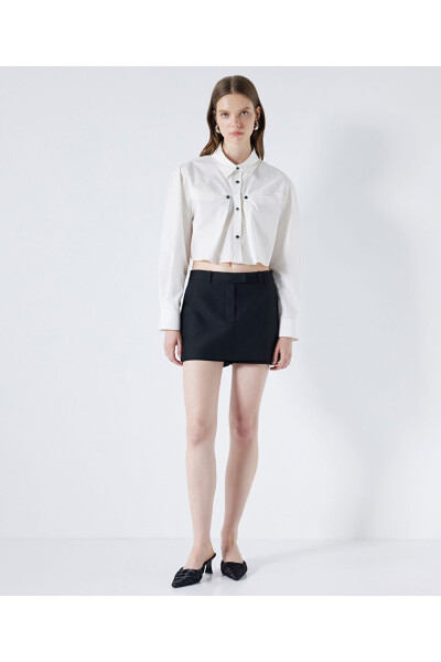 Poplin shirt with contrast buttons - İPEKYOL (1)