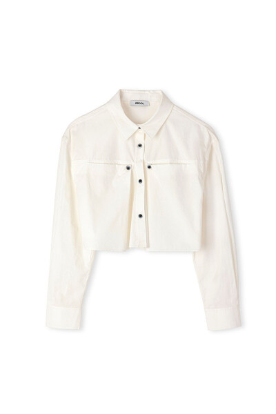 Poplin shirt with contrast buttons - 3