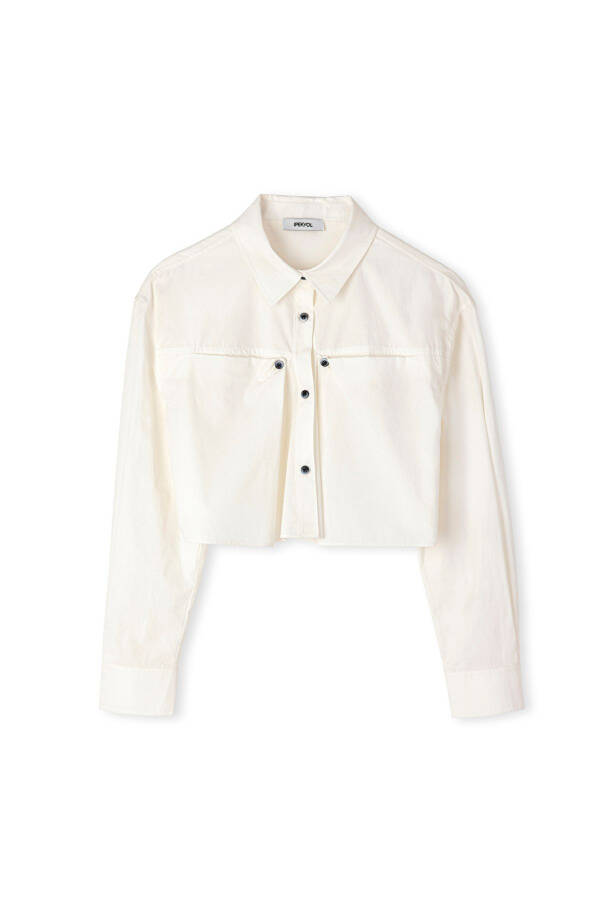 Poplin shirt with contrast buttons - 3