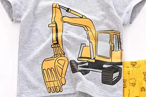 Popshion Boys Pajamas 100% Paxtadan Yozgi Bolalar Pidjaklari 2 Qismli Kalta Yengli Pidjaklar Bolalar Yozgi Uyqu Kiyimlari To'plami 3t-10t - 5