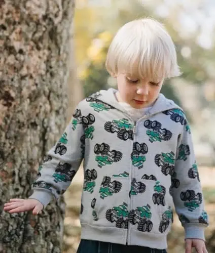 Popshion Boys Toddler Cartoon Dinosaur Hoodies Jacket Bolalar uchun 1-7 yoshli uzun yengli fermuarli kaputli sport sviter ko'ylagi - 3