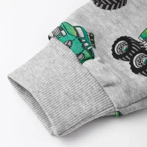 Popshion Boys Toddler Cartoon Dinosaur Hoodies Jacket Cool Long Sleeve Zipper Hooded Sport Sweatshirt Coat for Kids 1-7 Years - 6