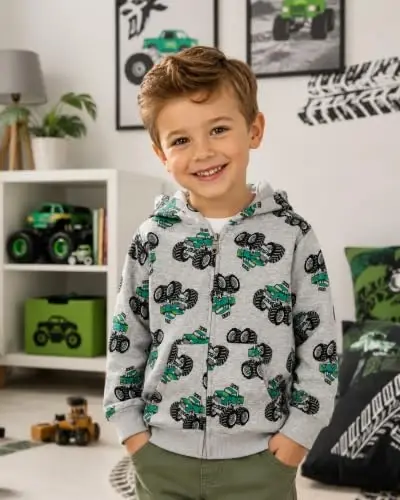 Popshion Boys Toddler Cartoon Dinosaur Hoodies Jacket Cool Long Sleeve Zipper Hooded Sport Sweatshirt Coat for Kids 1-7 Years - POPSHION (1)