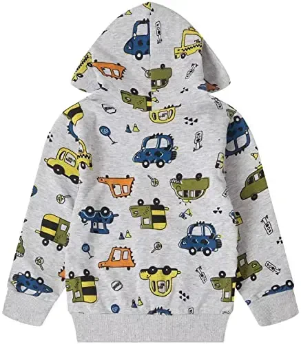 Popshion Boys Toddler Cartoon Dinosaur Hoodies Jacket Cool Long Sleeve Zipper Hooded Sport Sweatshirt Coat for Kids 1-7 Years - 3