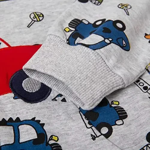 Popshion Boys Toddler Cartoon Dinosaur Hoodies Jacket Cool Long Sleeve Zipper Hooded Sport Sweatshirt Coat for Kids 1-7 Years - 6