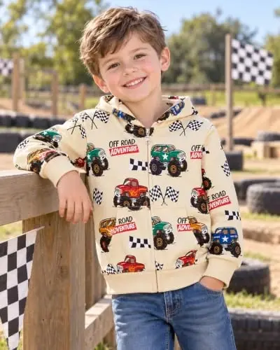 Popshion Boys Toddler Cartoon Dinosaur Hoodies Jacket Cool Long Sleeve Zipper Hooded Sport Sweatshirt Coat for Kids 1-7 Years - 3