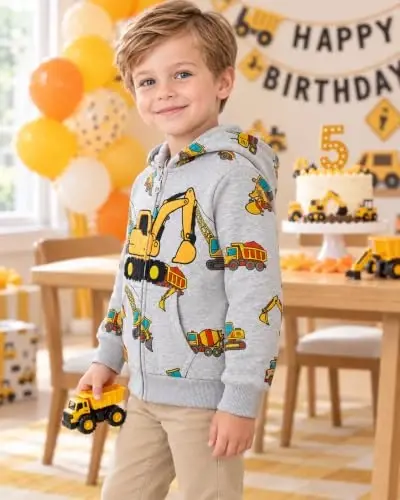 Popshion Boys Toddler Cartoon Dinosaur Hoodies Jacket Cool Long Sleeve Zipper Hooded Sport Sweatshirt Coat for Kids 1-7 Years - 3