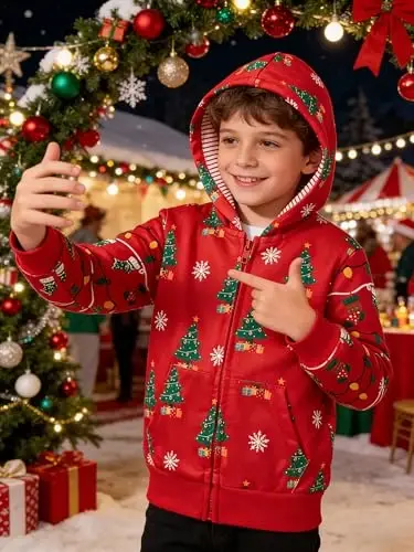 Popshion Boys Toddler Multfilm Dinozavr Kapüşonli Jeket Salqin Uzun Yengli Fermuarli Kapüşonli Sport Sviter Palto Bolalar uchun 1-7 Yillar - 3