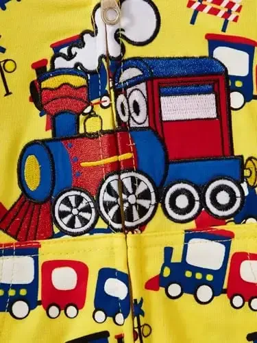 Popshion Boys Toddler Multfilm Dinozavr Kapüşonli Jilet Salqin Uzun Yengli Fermuarli Kapüşonli Sport Sviter Palto Bolalar uchun 1-7 yosh - 4