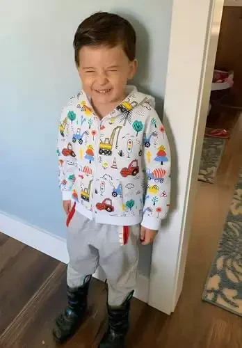 Popshion Boys Toddler Multfilm Dinozavr Xudi Jeketi Zo'r Uzun Qisma Fermuarli Kapüşonlu Sport Sviter Palto Bolalar Uchun 1-7 Yosh - 2