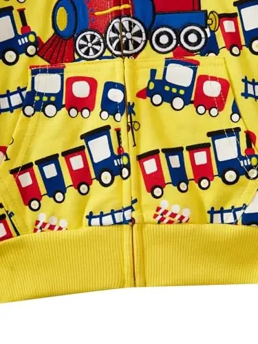 Popshion Boys Toddler Cartoon Dinosaur Hoodies Jacket Cool Long Sleeve Zipper Hooded Sport Sweatshirt Coat for Kids 1-7 Years - 5