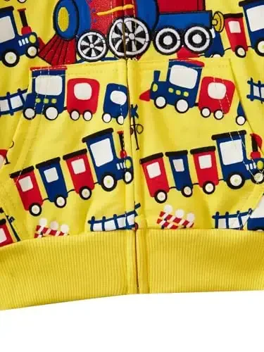 Popshion Boys Toddler Cartoon Dinosaur Hoodies Jacket Cool Long Sleeve Zipper Hooded Sport Sweatshirt Coat for Kids 1-7 Years - 5