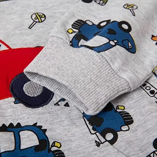Popshion Boys Toddler Cartoon Dinosaur Hoodies Jacket Cool Long Sleeve Zipper Hooded Sport Sweatshirt Coat for Kids 1-7 Years - 6