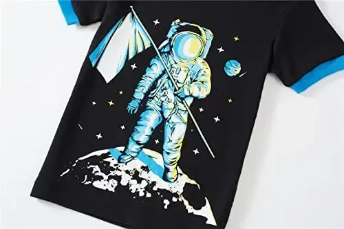 Boys Pajamas 100% Cotton Toddler 2 Piece Short Sleeve Pjs Kids Summer Sleepwear Clothes Set 3t-10t - 4