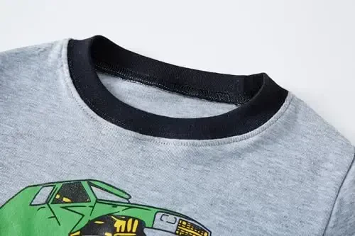 Boys Pajamas 100% Cotton Toddler 2 Piece Short Sleeve Pjs Kids Summer Sleepwear Clothes Set 3t-10t - 3