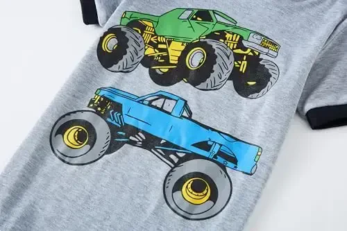 Boys Pajamas 100% Cotton Toddler 2 Piece Short Sleeve Pjs Kids Summer Sleepwear Clothes Set 3t-10t - 4