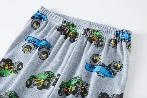 Popshion Boys Pajamas 100% Cotton Toddler 2 Piece Short Sleeve Pjs Kids Summer Sleepwear Clothes Set 3t-10t - 4