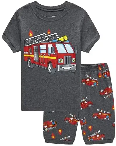 Popshion Boys Pajamas 100% Cotton Toddler 2 Piece Short Sleeve Pjs Kids Summer Sleepwear Clothes Set 3t-10t - MODAZONE