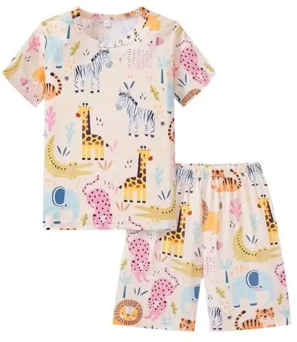 Popshion Boys Pajamas 100% Cotton Toddler 2 Piece Short Sleeve Pjs Kids Summer Sleepwear Clothes Set 3t-10t - 1