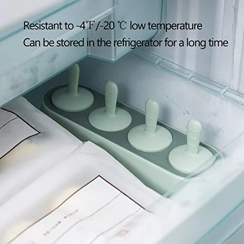 Popsicle Mold Set 4 Pieces Homemade Silicone Popsicle Maker Easy Release Ice Cream Molds Reusable DIY Pop Molds (Green) - 6