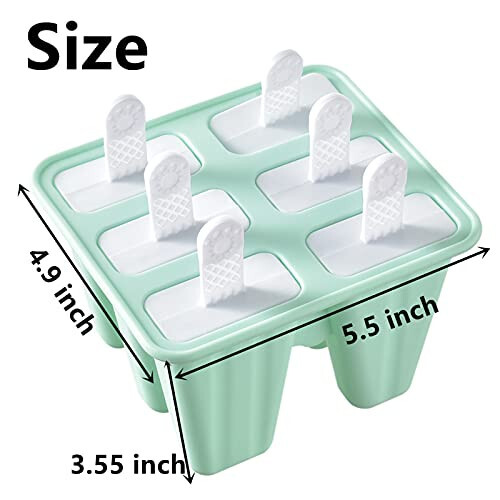 Popsicle Mould, Popsicle Molds 6 Pieces Silicone Ice Pop Molds BPA Free Popsicle Mold Reusable Easy Release Ice Pop Make (Green) - 2