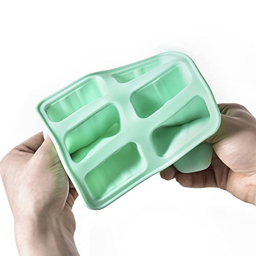 Popsicle Mould, Popsicle Molds 6 Pieces Silicone Ice Pop Molds BPA Free Popsicle Mold Reusable Easy Release Ice Pop Make (Green) - 3