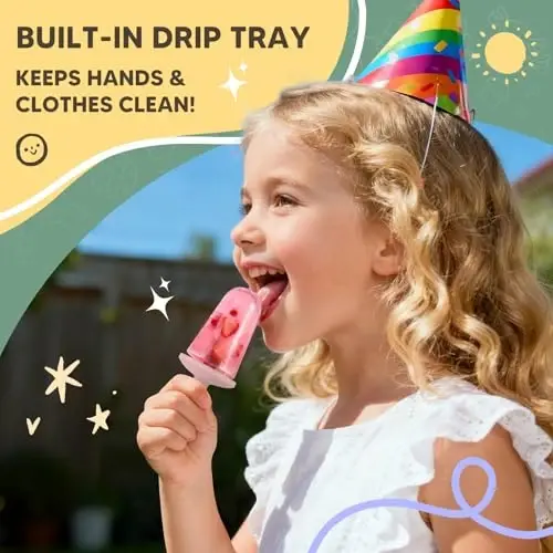 Popsicle qolip to'plami 4 dona uy qurilishi silikonli muzqaymoq tayyorlagich oson ajraladigan muzqaymoq qoliplari qayta ishlatiladigan DIY pop qoliplari (pushti, muzli klassik pops) - 3