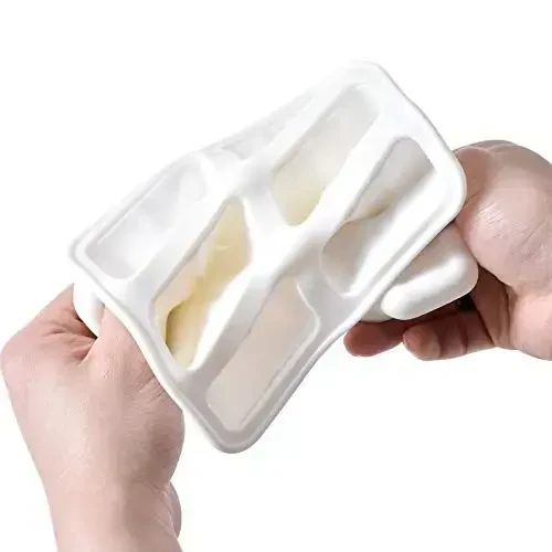 Popsicle Qoliplari 6 dona Silikon Muz Pop Qoliplari Popsicle Modellari Qayta Ishlatiladigan Oson Bo'shatish Muz Pop Maker (Oq) - 3
