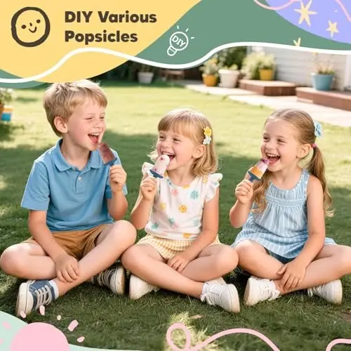Popsikel qolip to'plami 4 dona Uy qurilishi silikonli popsikel tayyorlagich Oson chiqariladigan muzqaymoq qoliplari Qayta foydalanish mumkin bo'lgan DIY pop qoliplari (ko'k, muzli klassik pops) - 4