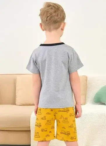Boys Pajamas 100% Cotton Toddler 2 Piece Short Sleeve Pjs Kids Summer Sleepwear Clothes Set 3t-10t - 4