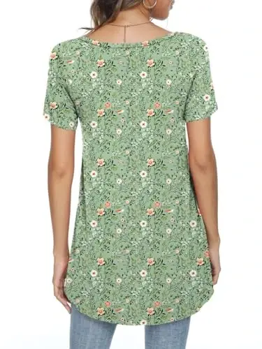 POPYOUNG Ayollar uzun tunik toplamlari legginglar bilan kiyish uchun Yozgi qisqa yengli keng bichimli zamonaviy ko'ylaklar M-5XL - 3